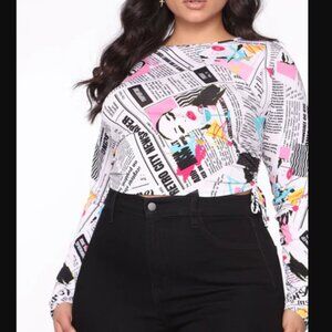 Plus Long Sleeve Cropped Shirt (2x)